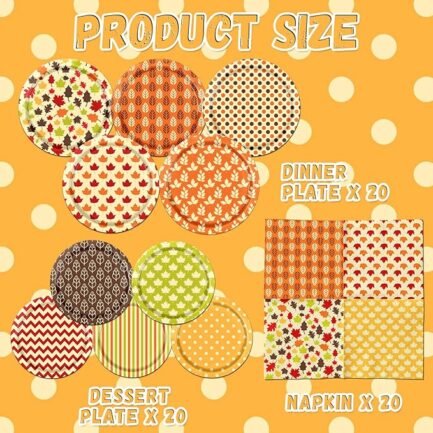 Fall Party decorations Tableware, 60Pcs Fall - Image 5