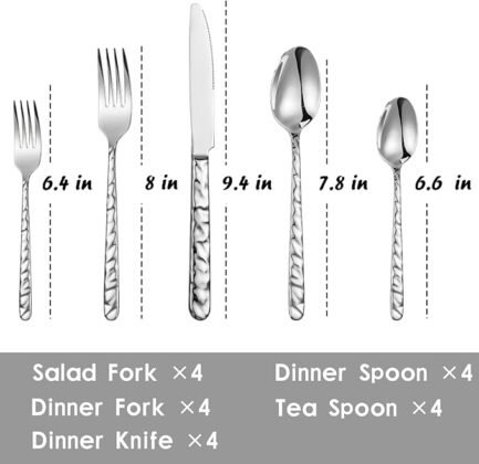 Silverware Set of 20 Stainless Steel Flatware Set Heavy Duty Cutlery Set for 4 - Image 4