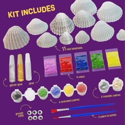 Kids Sea Shell Painting Kit - Arts & Crafts Gifts for Boys and Girls - Easter Craft Activities Kits - Image 4