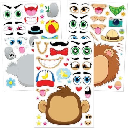 Make a face Stickers for Kids, Make Your Own Animal Mix and Match Sticker Sheets with Safaris - Image 4