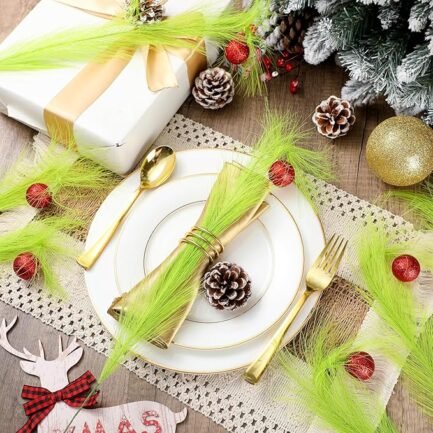Christmas Tree Topper 17'' Red Green Curly Stems Lime Green Curly Xmas Tree Pick Elf - Image 4