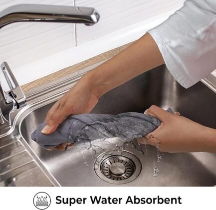 Kitchen Towels Premium Quality 100% Cotton Solid Kitchen Towels Set of 6 Ultra Soft Size 20X30 Inches - Image 3