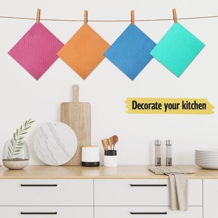Swedish Dish Cloths - 10 Pack Reusable Kitchen Dishcloths - Image 4