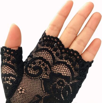 Women Short Lace Gloves Sunblock Fingerless Bridal Wrist Gloves Opera Evening Wedding Tea Party - Image 4