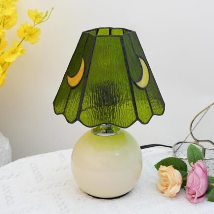 Mushroom Lamp-Small Bedside Table Lamp with Moon Glass, Nightstand Lamp - Image 4