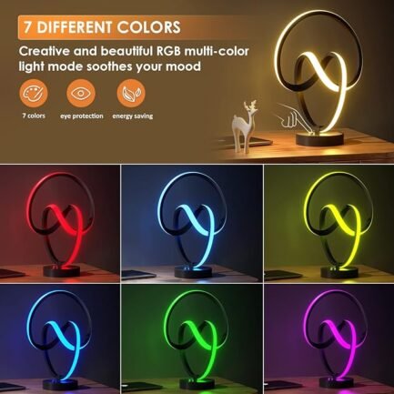Modern Table Lamps, RGB Touch Dimmable Bedside Lamp - Image 3