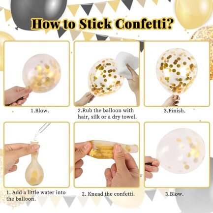 30pcs Black and Gold Balloons, Balloons Garland Arch Kit - Image 4