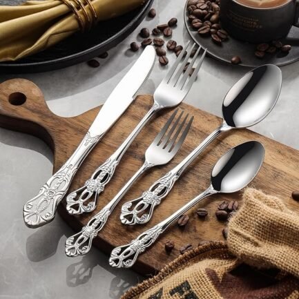 Silverware Set Service for 4, 20-Piece Premium Stainless Steel Flatware - Image 4