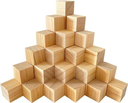 Unfinished Wooden Cubes,Pack of 50 Wood Blocks for Crafting - Image 3