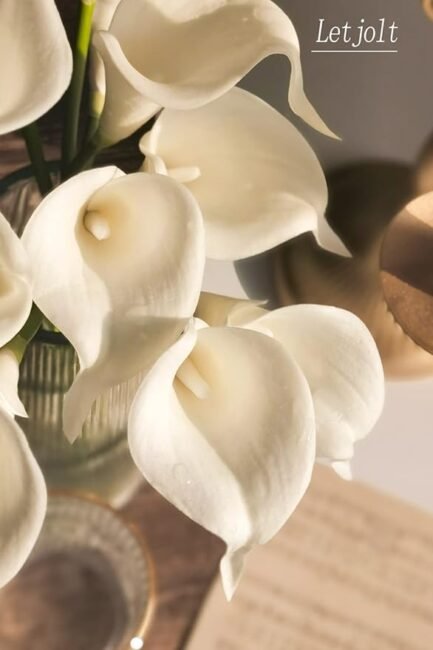 White Calla Lily 12Pcs Artificial Flowers Bouquet for Wedding - Image 3