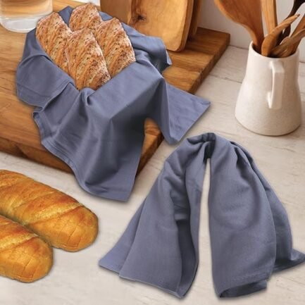 Kitchen Towels Premium Quality 100% Cotton Solid Kitchen Towels Set of 6 Ultra Soft Size 20X30 Inches - Image 2