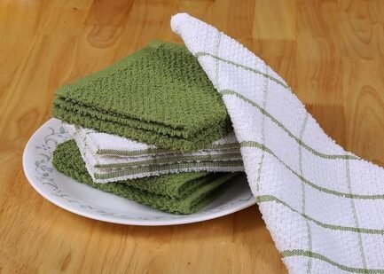 Terry Dish Cloths Set of 8 Highly Absorbent Super Soft Quick Drying 12x12 Inch Dishcloths for Kitchen - Image 3