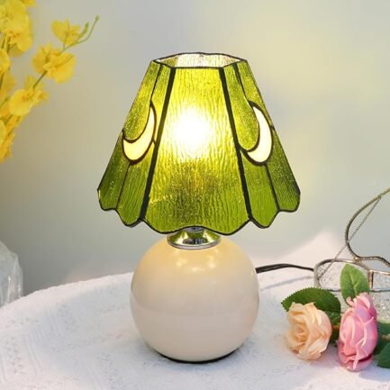 Mushroom Lamp-Small Bedside Table Lamp with Moon Glass, Nightstand Lamp - Image 3