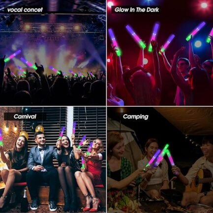 50 Pcs Glow Sticks With 3 Modes Colorful Flashing Glow In The Dark Party Supplies Multicolor Bulk LED - Image 3
