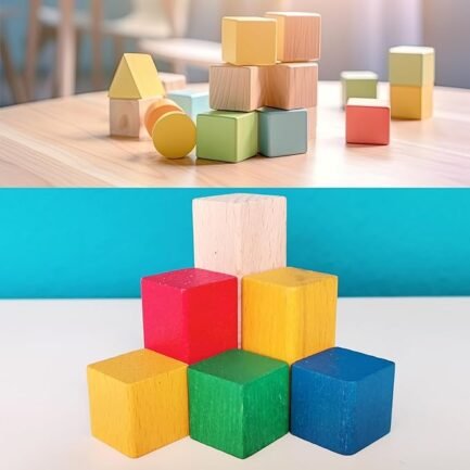Unfinished Wooden Cubes,Pack of 50 Wood Blocks for Crafting - Image 2