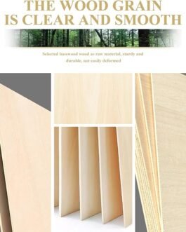 36 Pack Basswood Sheets,12″x12″x1/8″ 3mm Basswood Plywood