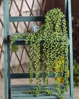 Fake Hanging Plants, String of Pearls Plant Artificial Hanging Succulents Greenery Wall Backdrop Decor