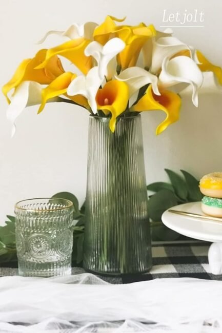 White Calla Lily 12Pcs Artificial Flowers Bouquet for Wedding - Image 2