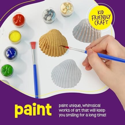 Kids Sea Shell Painting Kit - Arts & Crafts Gifts for Boys and Girls - Easter Craft Activities Kits - Image 2
