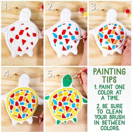 Mosaic Turtle DIY Stepping Stone Kit, Includes Ceramic Stone - Image 2