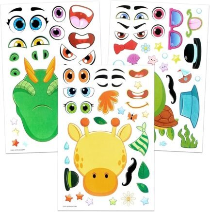 Make a face Stickers for Kids, Make Your Own Animal Mix and Match Sticker Sheets with Safaris - Image 2