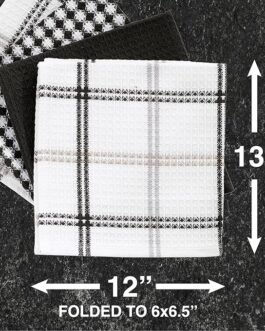 Waffle Dish Cloths: Highly Absorbent, Super Soft Long Lasting – 100% Cotton, 12″x13″