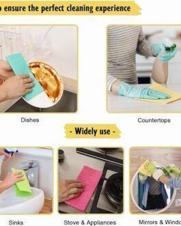 Swedish Dish Cloths – 10 Pack Reusable Kitchen Dishcloths