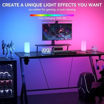 Touch Bedside Table Lamp, [Sleek Design & RGB Mode - Image 2