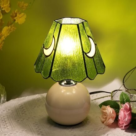 Mushroom Lamp-Small Bedside Table Lamp with Moon Glass, Nightstand Lamp - Image 2