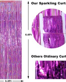3 Pack Fringe Curtains Party Decorations,Tinsel Backdrop Curtains for Parties