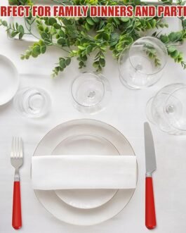 40 Pcs Handle Silverware Stainless Steel Sets for 8 Flatware Cutlery with Colored Handles