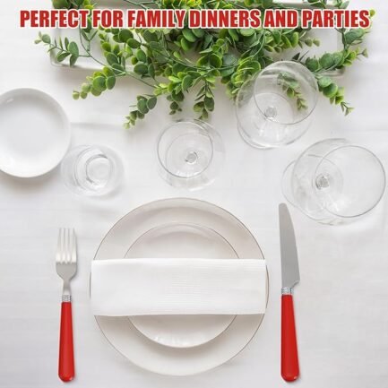 40 Pcs Handle Silverware Stainless Steel Sets for 8 Flatware Cutlery with Colored Handles - Image 2