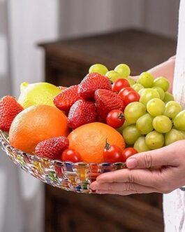 Colorful Woven Glass Fruit Bowls Set of 2 (2 colors).