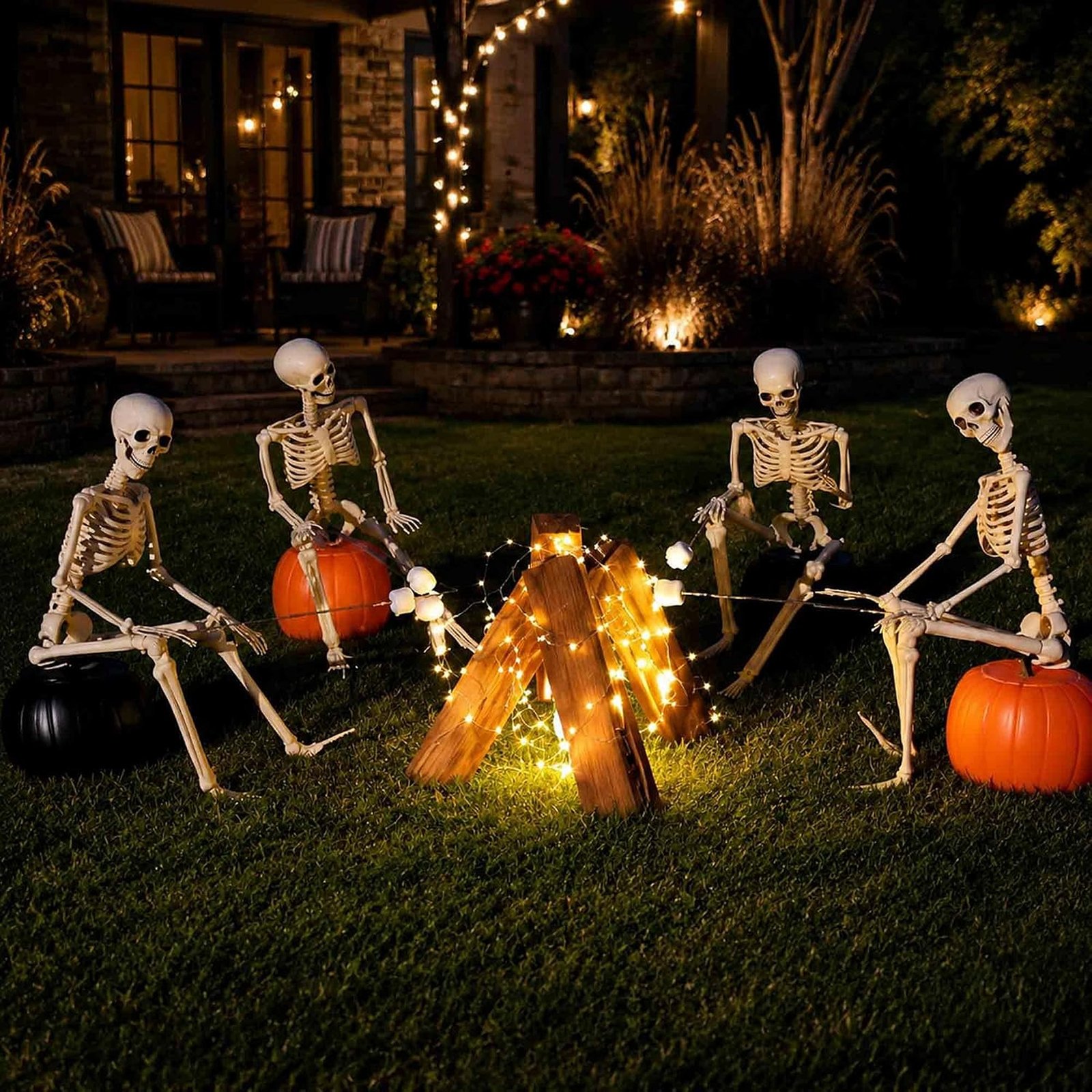 2 Pack 36 Inch Posable Halloween Skeleton Decorations with Adjustable Joints - Image 3