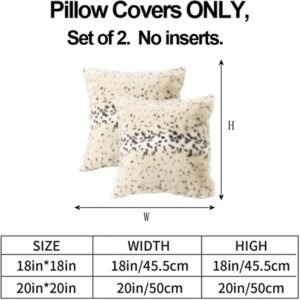Set of 2 Snow Leopard Faux Fur Decorative Throw Pillow Covers, 18 x 18 Inch
