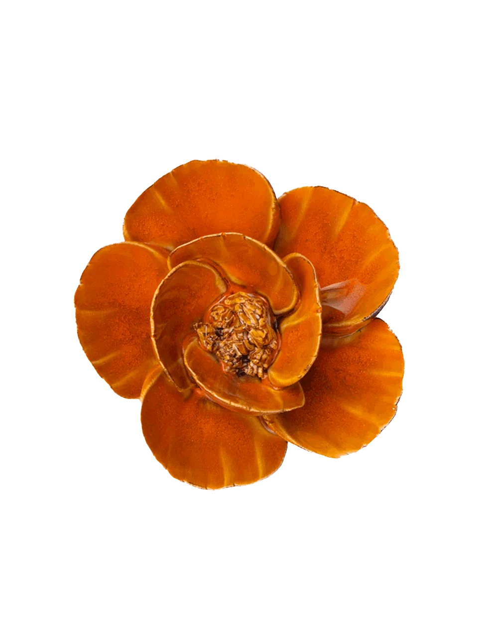 Burnt Orange Poppy Floral Wall Decoration