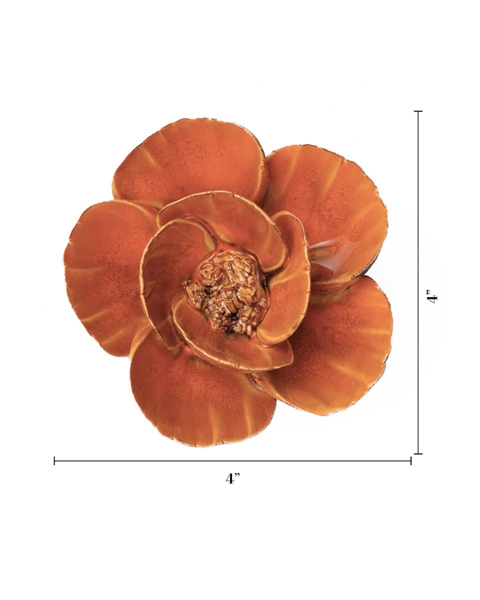 Burnt Orange Poppy Floral Wall Decoration - Image 3