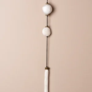 Modern Minimalist Indoor Wind Catcher with Ceramic and Brass Accents