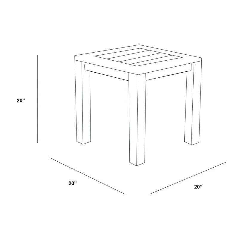 Traditional Square Teak Wood Accent Side Table - Image 3