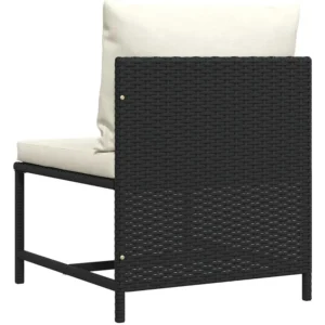 Modern Black PE Rattan Modular Lounge Chair with Cushions for Indoor and Outdoor Use