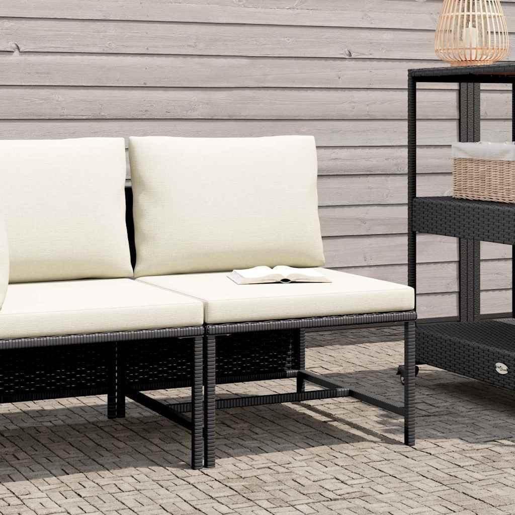 Modern Black PE Rattan Modular Lounge Chair with Cushions for Indoor and Outdoor Use - Image 6