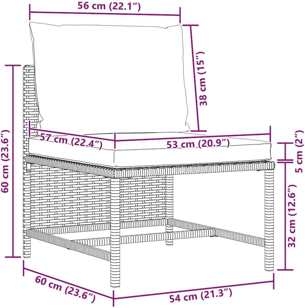 Modern Black PE Rattan Modular Lounge Chair with Cushions for Indoor and Outdoor Use - Image 5