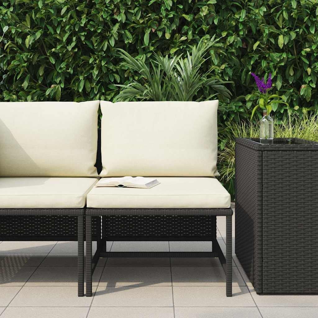 Modern Black PE Rattan Modular Lounge Chair with Cushions for Indoor and Outdoor Use - Image 4