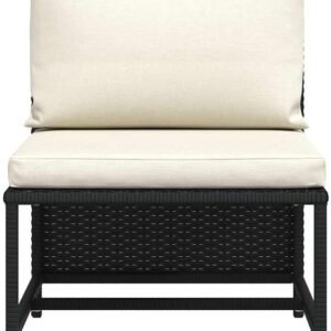 Modern Black PE Rattan Modular Lounge Chair with Cushions for Indoor and Outdoor Use