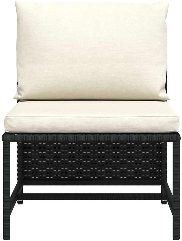 Modern Black PE Rattan Modular Lounge Chair with Cushions for Indoor and Outdoor Use