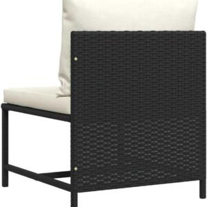 Modern Black PE Rattan Modular Lounge Chair with Cushions for Indoor and Outdoor Use