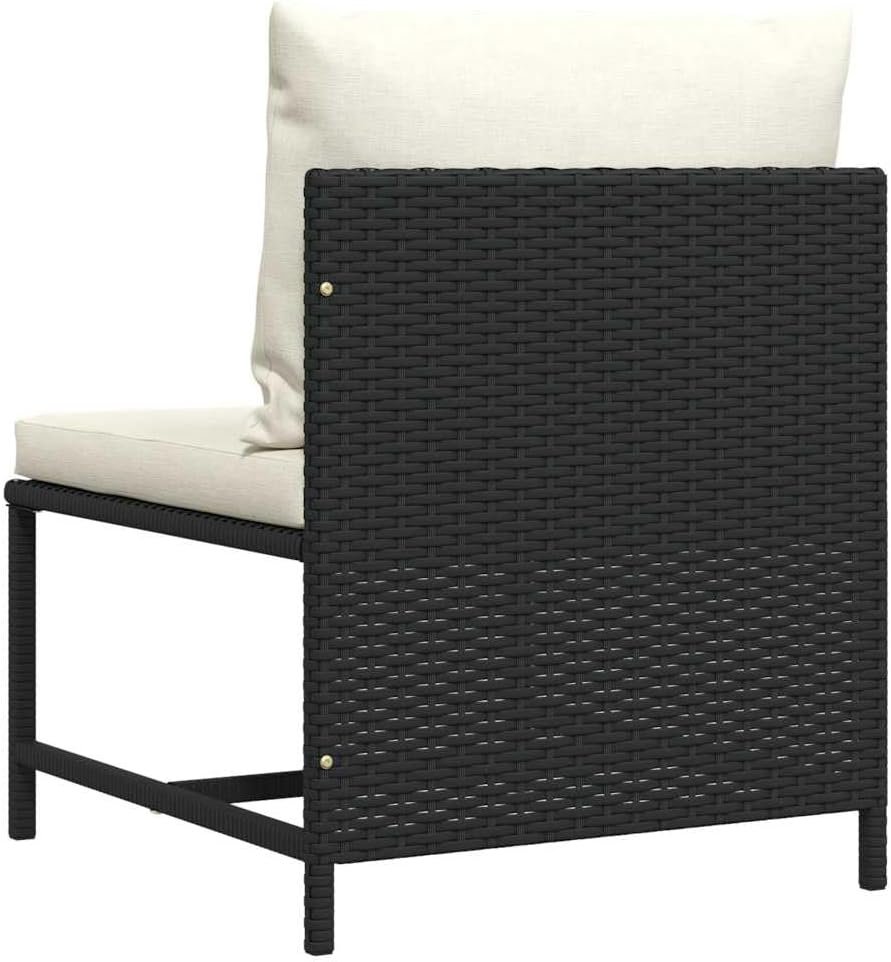Modern Black PE Rattan Modular Lounge Chair with Cushions for Indoor and Outdoor Use - Image 2