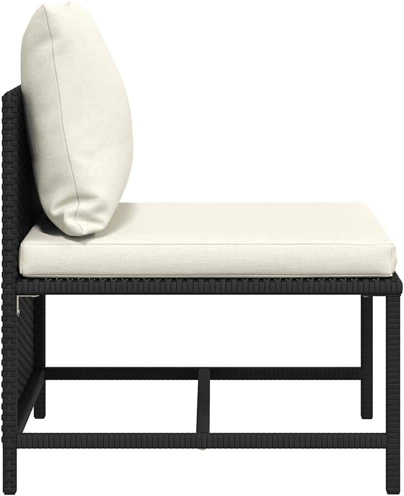 Modern Black PE Rattan Modular Lounge Chair with Cushions for Indoor and Outdoor Use - Image 3
