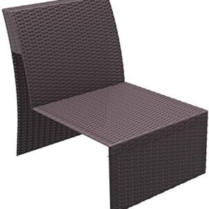 Commercial-Grade Brown Armless Outdoor Patio Chair