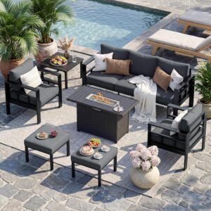 7-Piece Aluminum Outdoor Patio Sectional Sofa Furniture Set